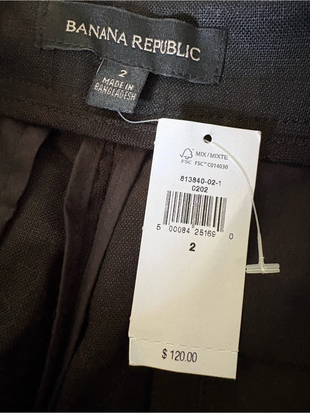 Banana Republic Black Linen Pants New with Tag